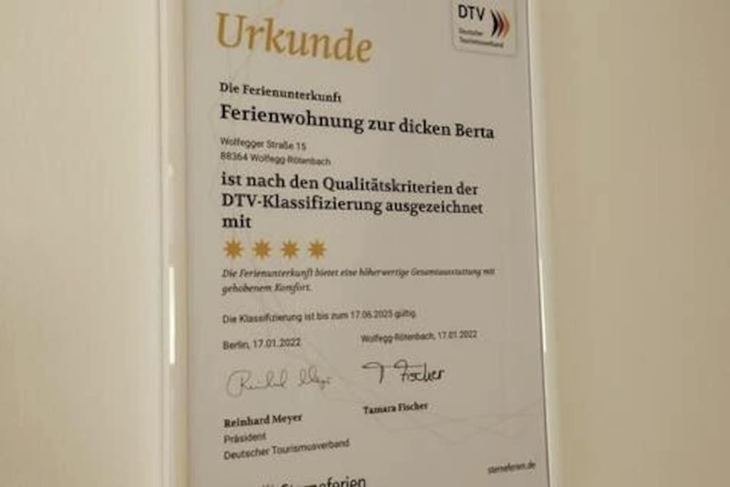 Ferienwohnung Zur Dicken Berta Wolfegg Exteriér fotografie